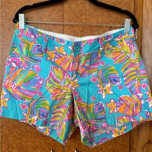 Lilly Pulitzer The Callahan Shorts, Size 8, Vibrant Tropical Print
